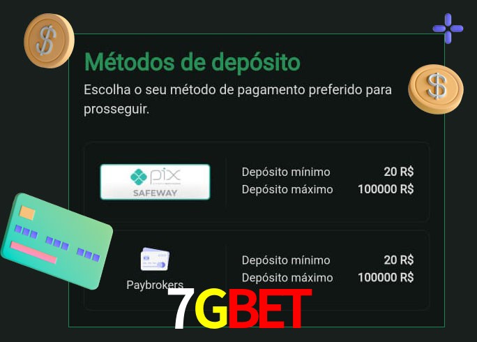 O cassino 7Gbet oferece uma grande variedade de métodos de pagamento